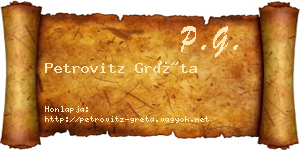 Petrovitz Gréta névjegykártya